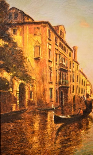 Tableaux et dessins Tableaux du XXe siècle - Venise, Jeu de Lumiére  sur le Canal - Albert Ferdinand Duprat (1882-1974)